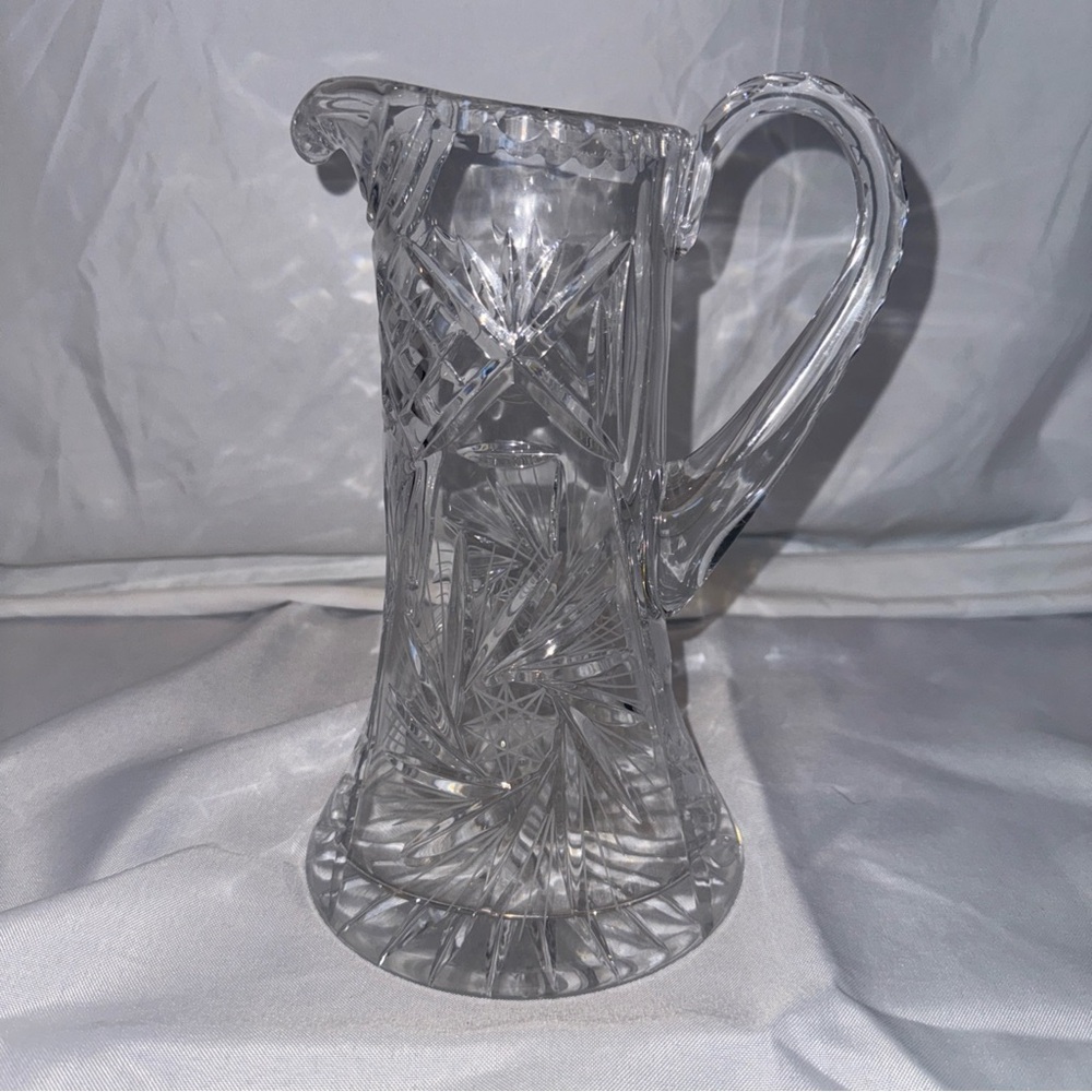 Elegant ABP Crystal Cut Glass Pitcher 10” Inch, Champagne / Water / Wine Pitcher